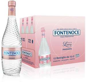 confezione acqua frizzante fontenoce linea Horeca luxury collection 12x75cl